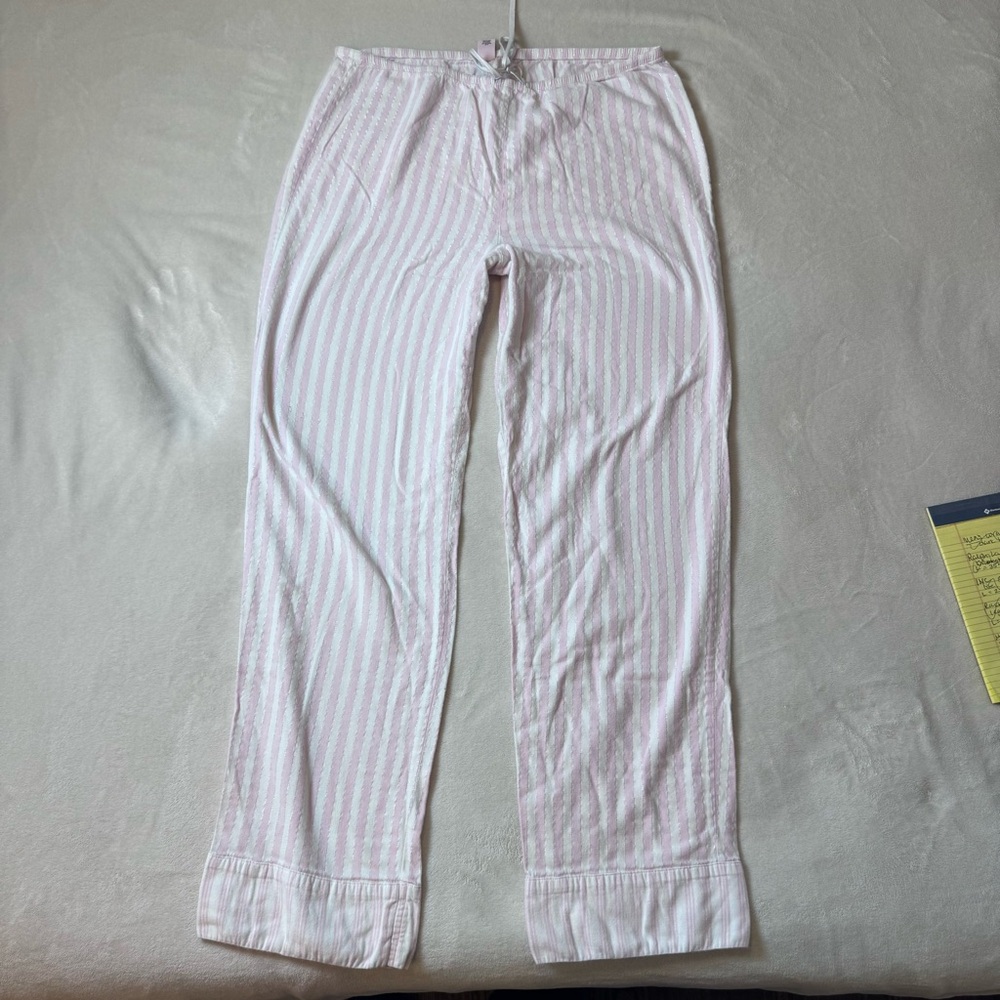 VS Striped Pink & White Flannel PJ Pants